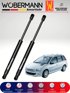 Wöbermann Peugeot 206 SW Bagaj Amortisörü Takım Sağ-Sol 2002-2007
