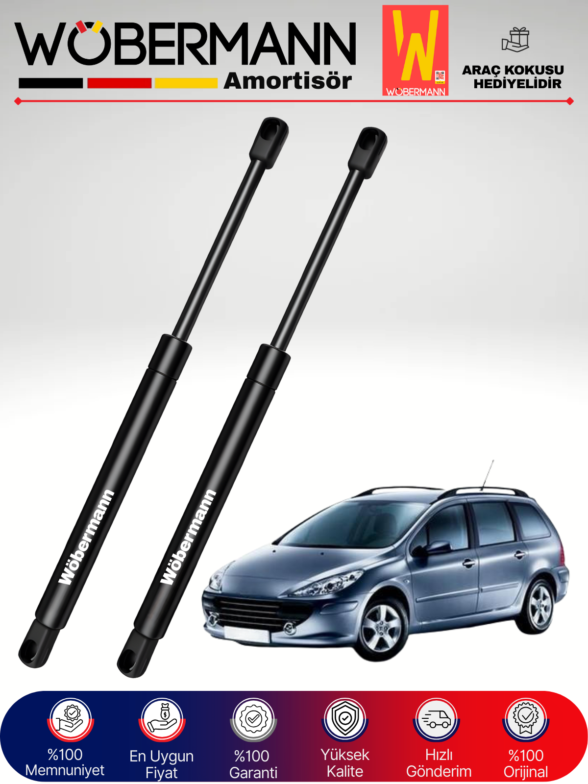 Wöbermann Peugeot 307 SW Bagaj Amortisörü Takım Sağ-Sol 2001-2008