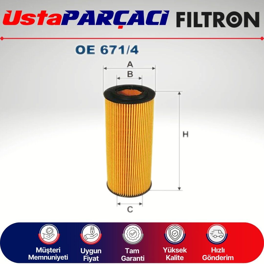 Filtron Audi A6 C7 3.0 Tfsi Benzinli Yağ Filtresi 2011-2014 OE671/4 06E115562