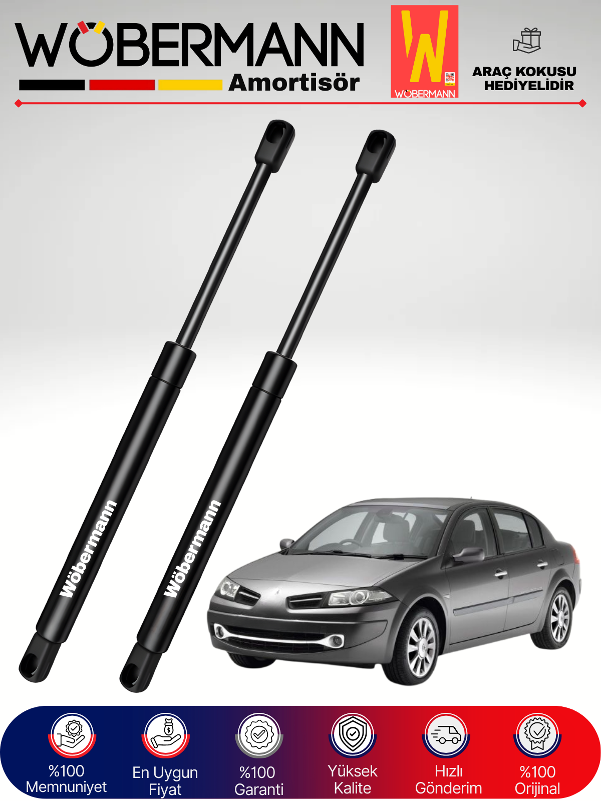 Wöbermann Renault Megane II 2 Sedan Bagaj Amortisörü Takım Sağ-Sol 03-10