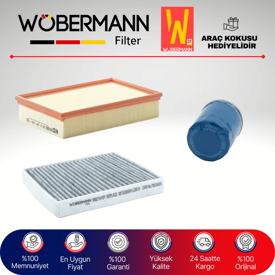 Wöbermann Mitsubishi Lancer 1.5 Benzin Filtre Bakım Seti 2009-2012 3KP